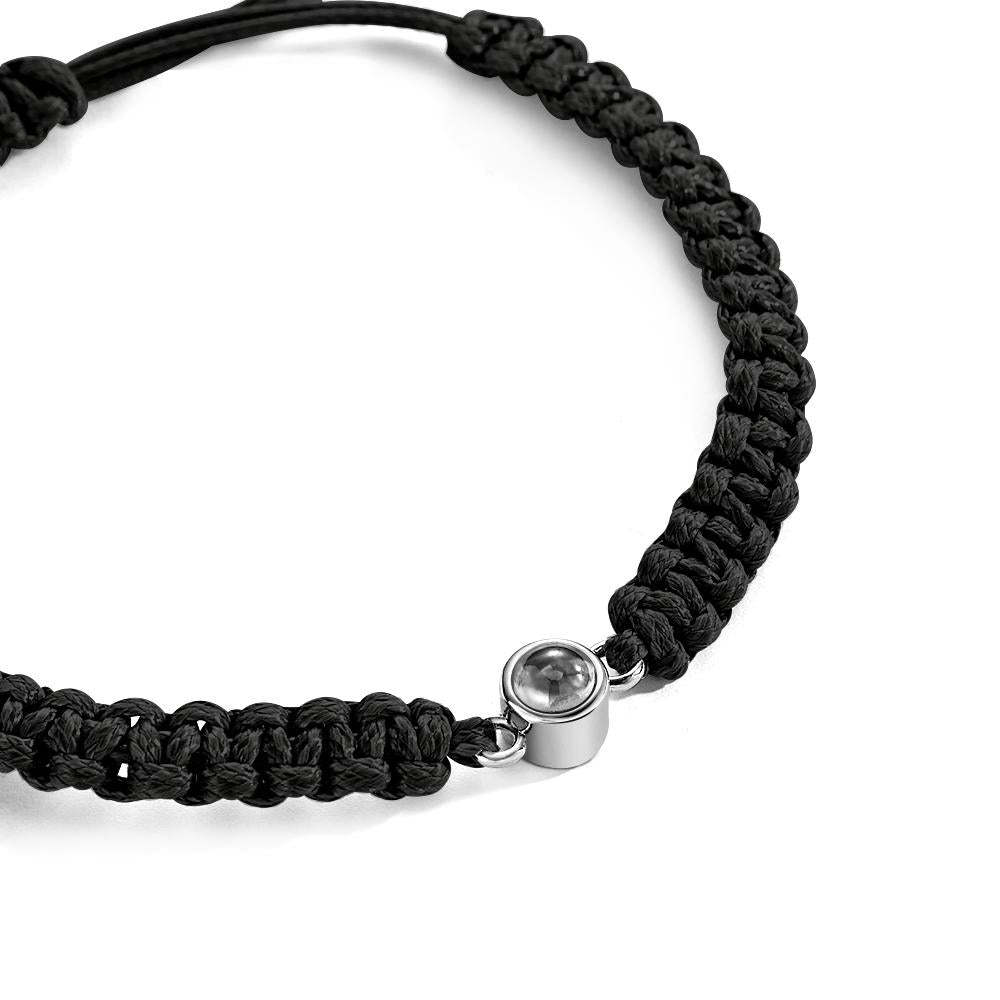 Personalized Braided Photo Projection Bracelet Fishtail Rope Men's Bracelet Hand Braided Bracelet Father's Day Gift for Men - yournamenecklaceuk