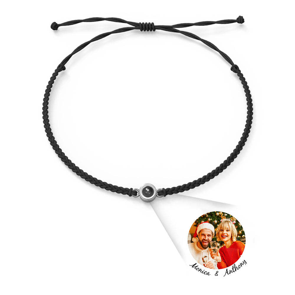 Personalized Photo Projection Charm Bracelet Multiple Colors Styles I love you in 100 languages Minimalist Photo Jewelry Birthday Gift for Her - yournamenecklaceuk