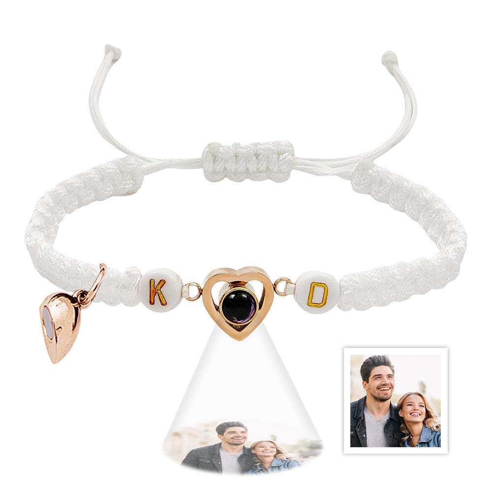 Personalized Braided Photo Projection Magnetic Bracelet Fishtail Rope Couple's Bracelet Gifts for Lover - yournamenecklaceuk