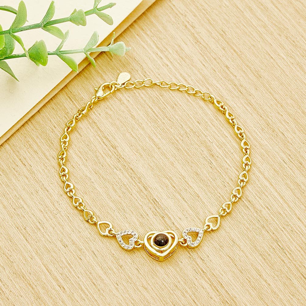 Personalized Photo Bracelet Heart Projection Memorial Photo Bracelet Gift for Her - yournamenecklaceuk