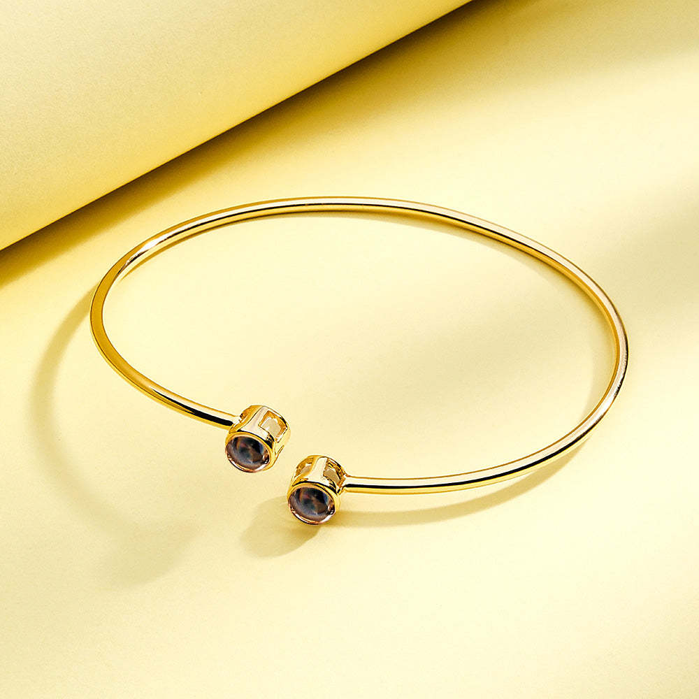 Custom Two Photos Projection Bracelet Personalized Picture Inside Bracelet Keepsake Jewelry - yournamenecklaceuk