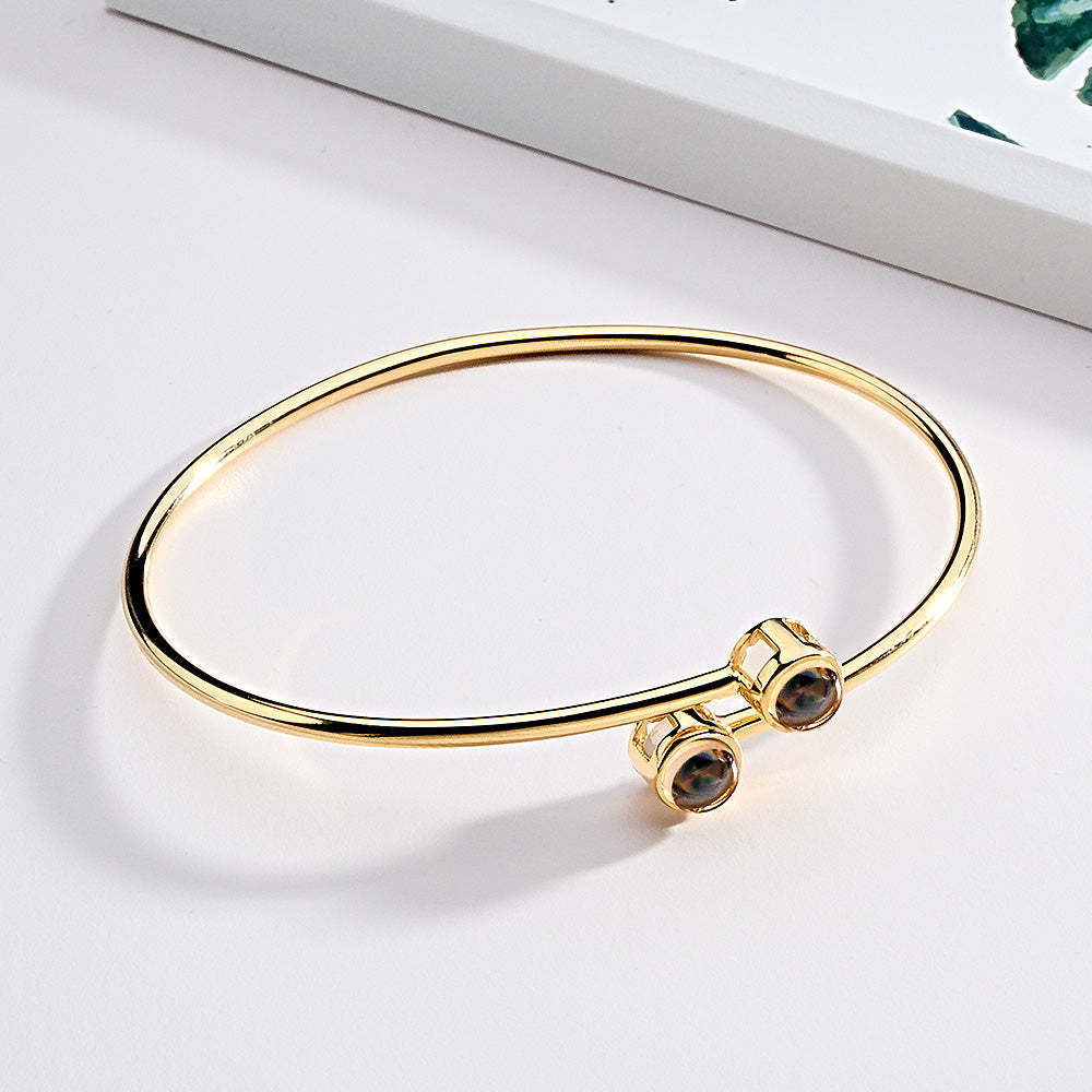 Custom Two Photos Projection Bracelet Personalized Picture Inside Bracelet Keepsake Jewelry - yournamenecklaceuk