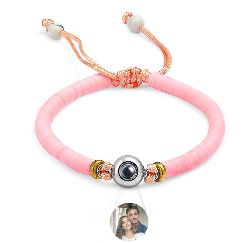 Custom Photo Projection Bracelet Pink Tender Gift for Her - yournamenecklaceuk