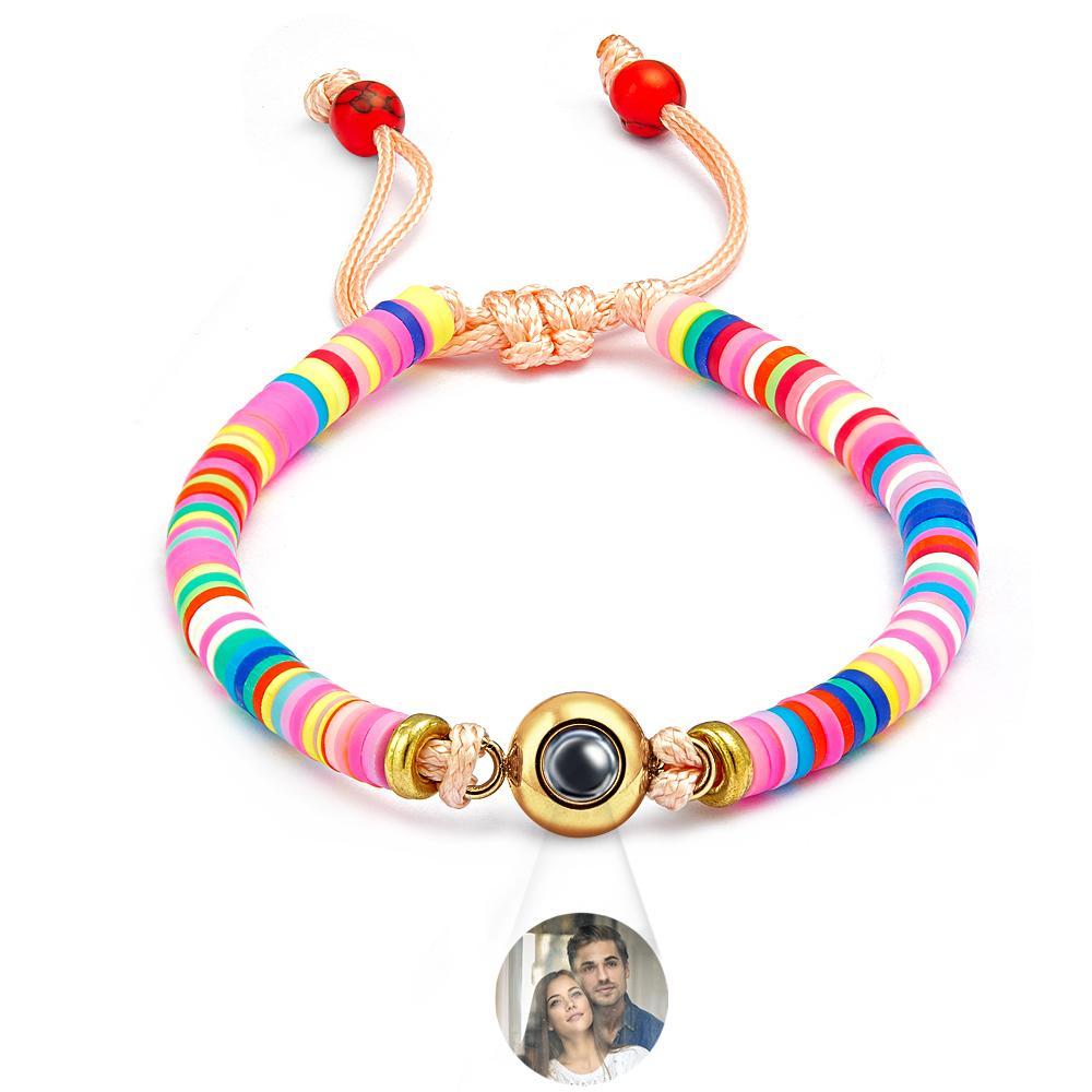 Custom Photo Projection Bracelet Pink Tender Gift for Her - yournamenecklaceuk