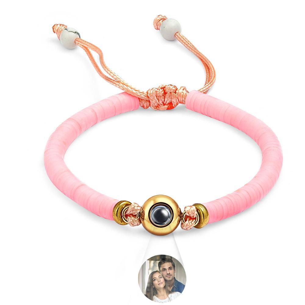 Custom Photo Projection Bracelet Pink Tender Gift for Her - yournamenecklaceuk