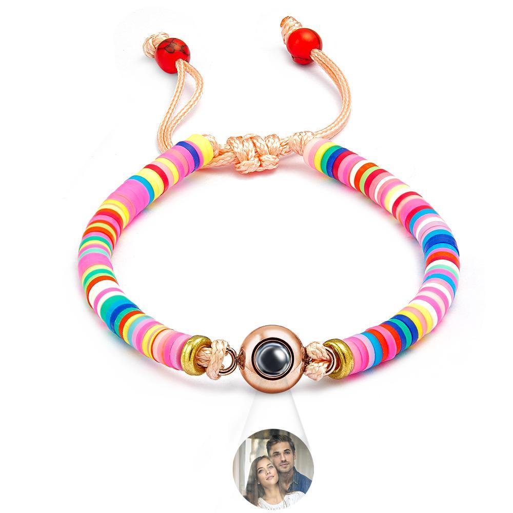 Custom Photo Projection Bracelet Pink Tender Gift for Her - yournamenecklaceuk