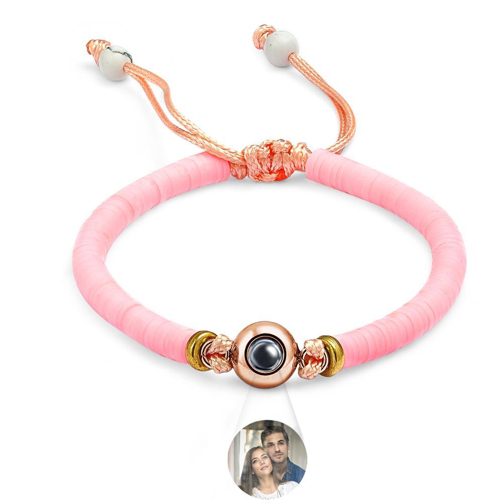 Custom Photo Projection Bracelet Pink Tender Gift for Her - yournamenecklaceuk