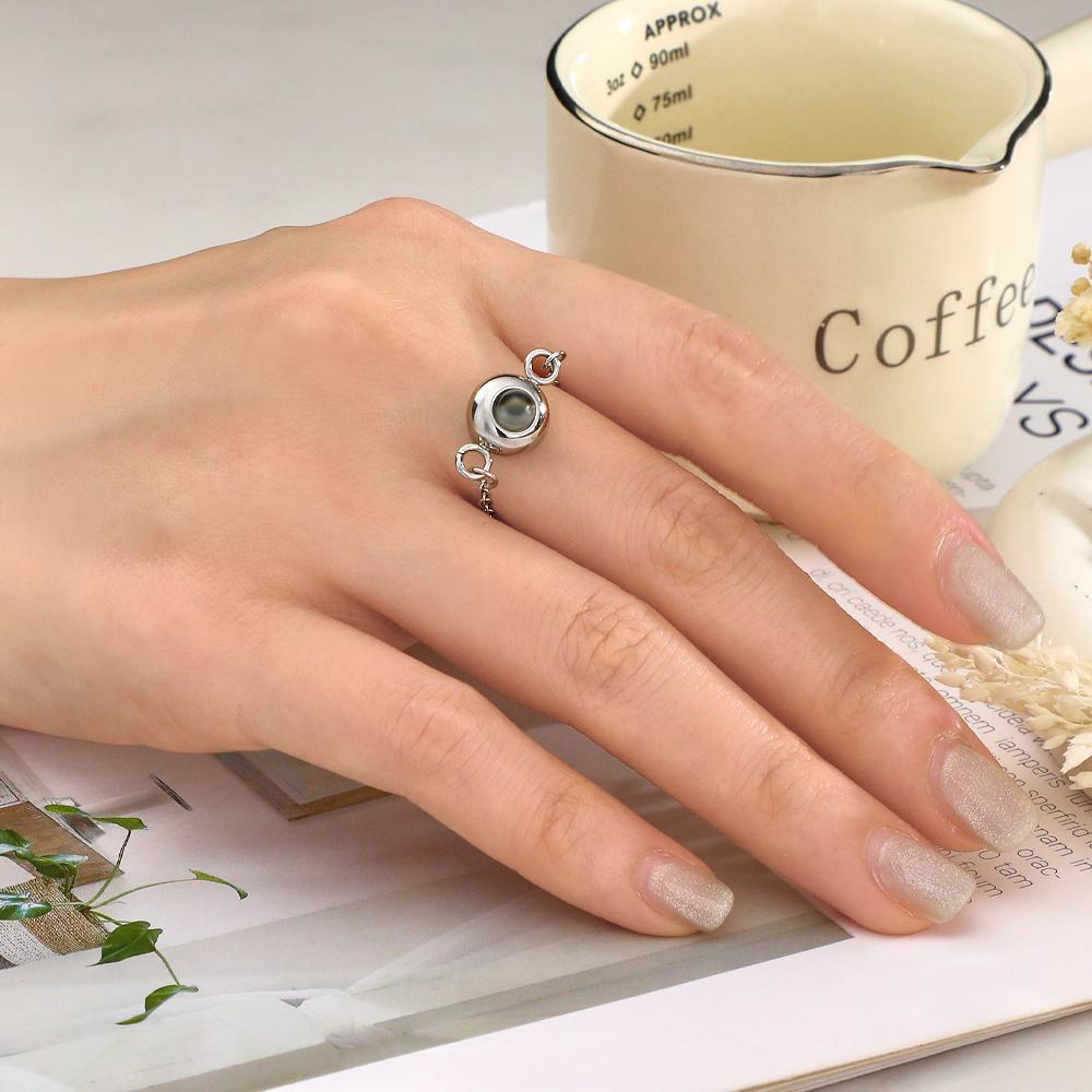 Custom Photo Projection Ring Trendy Best Friend Gift - yournamenecklaceuk