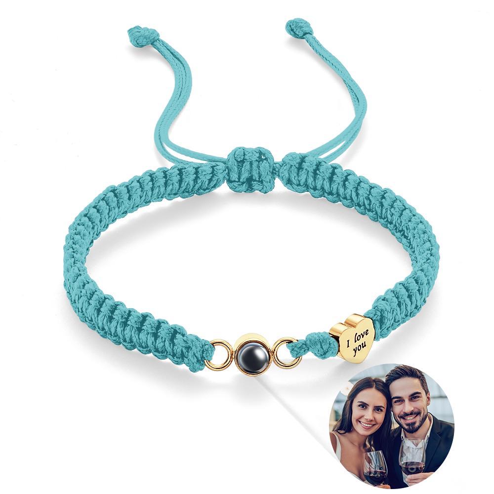 Custom Photo Projection Bracelet Heart Couple Gift - yournamenecklaceuk