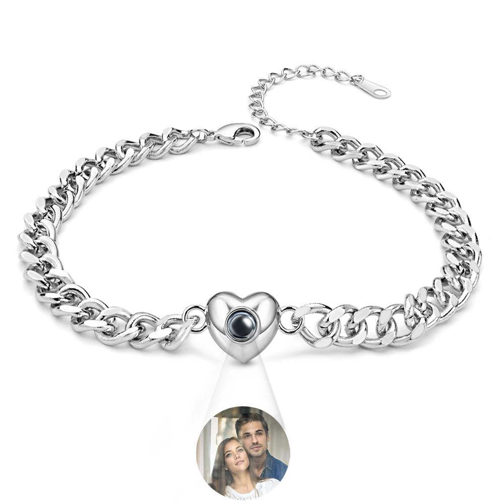 Custom Projection Bracelet Cuban Chain Simple Gift - yournamenecklaceuk