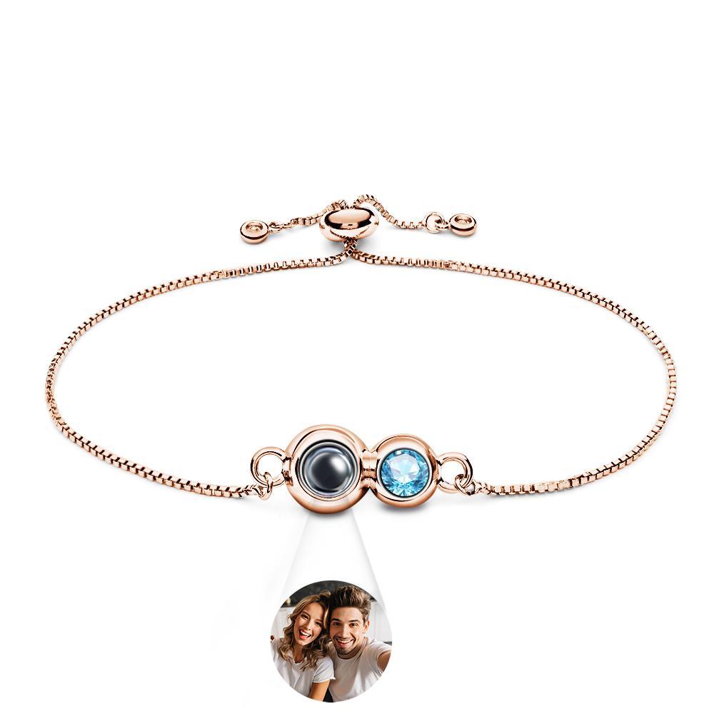 Custom Projection Birthstone Bracelet Simple Unique Gift for Her - yournamenecklaceuk