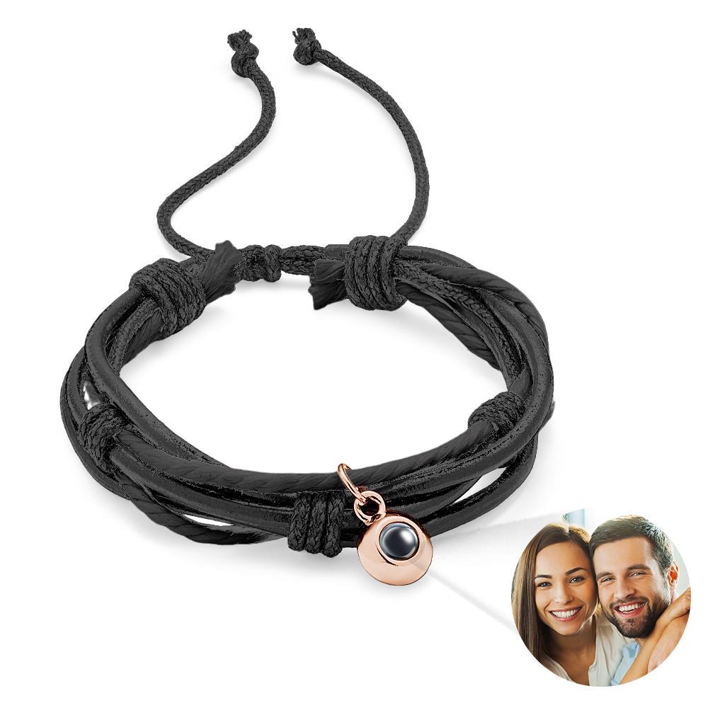 Custom Projection Bracelet Cord Braiding Gift for Him - yournamenecklaceuk