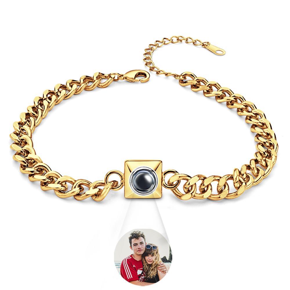 Custom Projection Bracelet Square Chain Simple Gift - yournamenecklaceuk