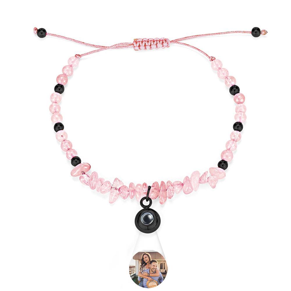 Personalized Picture Projection Bracelet With Colorful Stone Chain Unique Christmas Gift For Friends - yournamenecklaceuk