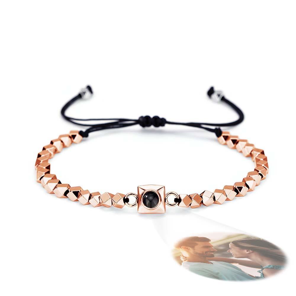 Custom Square Projection Bracelet Special Shaped Beads Gift for Him - yournamenecklaceuk