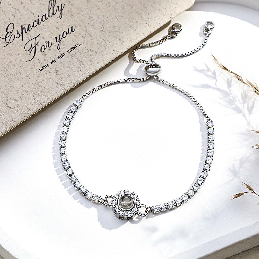 Custom Photo Projection Bracelet Diamond Chain Gift for Her - yournamenecklaceuk