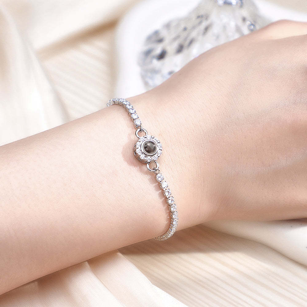 Custom Photo Projection Bracelet Diamond Chain Gift for Her - yournamenecklaceuk