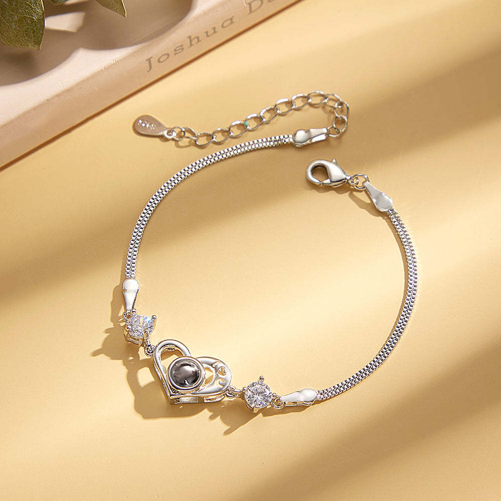 Custom Projection Photo Bracelet Peach Shape Gift - yournamenecklaceuk