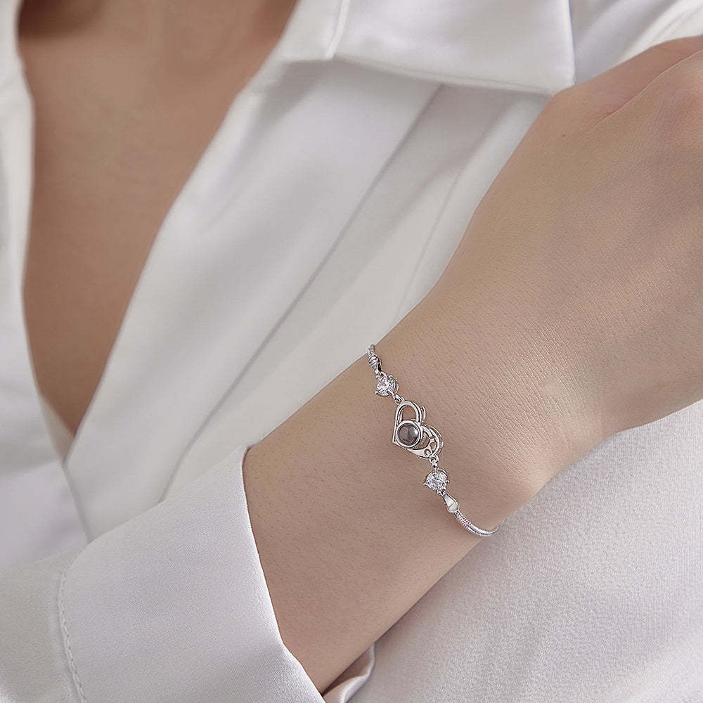 Custom Projection Photo Bracelet Peach Shape Gift - yournamenecklaceuk
