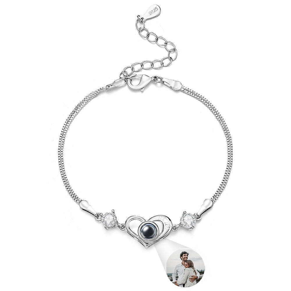 Custom Projection Photo Bracelet Peach Shape Gift - yournamenecklaceuk