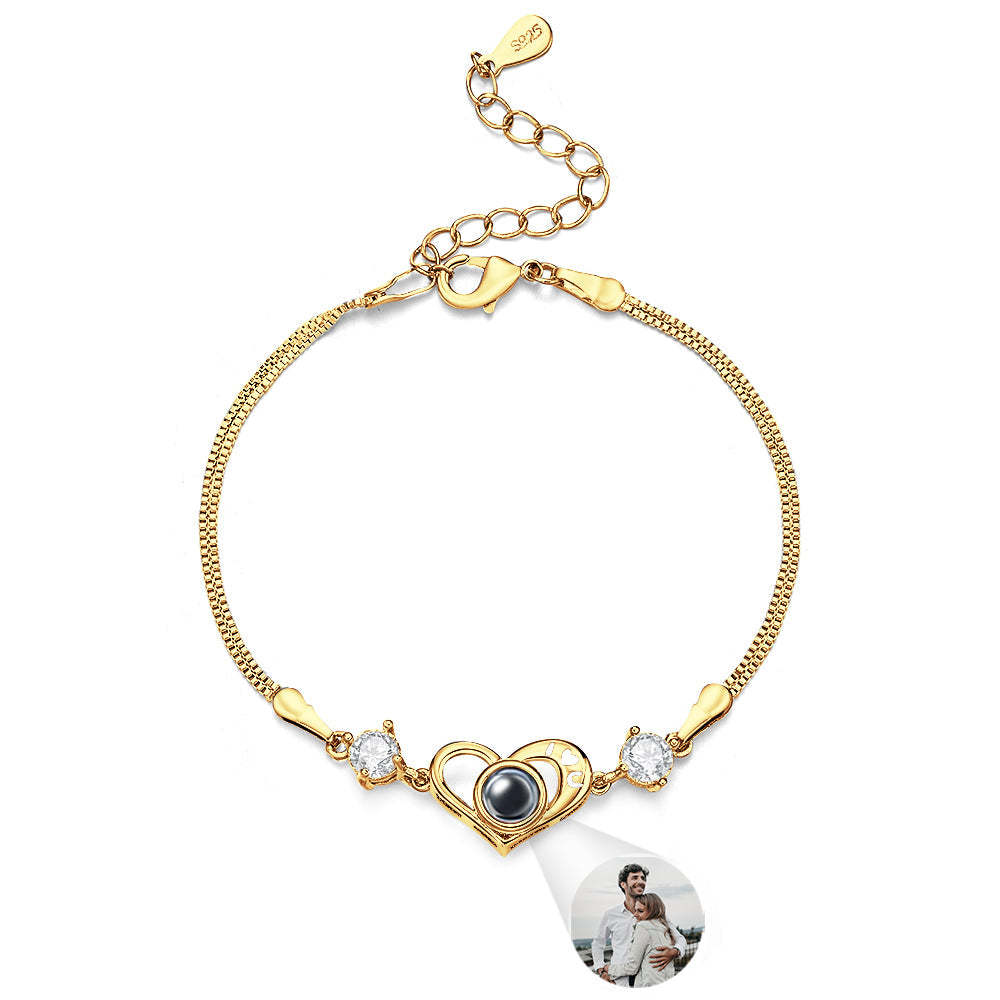 Custom Projection Photo Bracelet Peach Shape Gift - yournamenecklaceuk