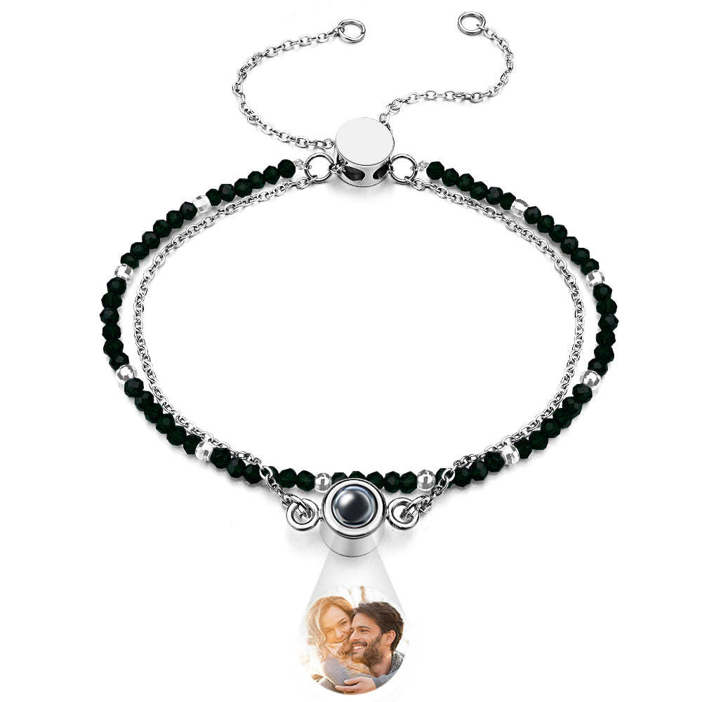 Personalized Photo Projection Crystal Double Layers Bracelet - yournamenecklaceuk