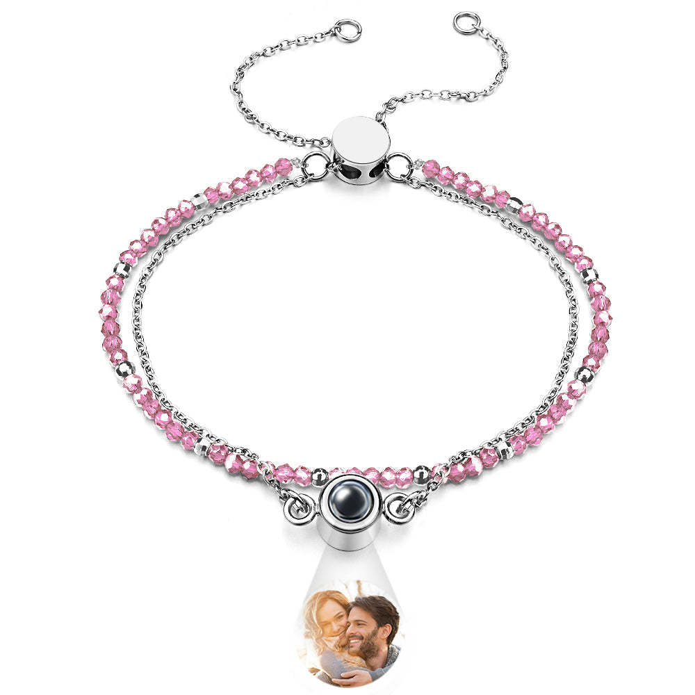 Personalized Photo Projection Crystal Double Layers Bracelet - yournamenecklaceuk