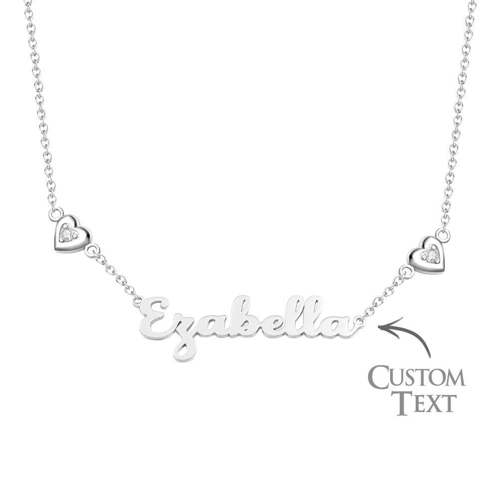 Personalized Name Necklace Elegant Double Hearts Pendant Gifts For Women - yournamenecklaceuk