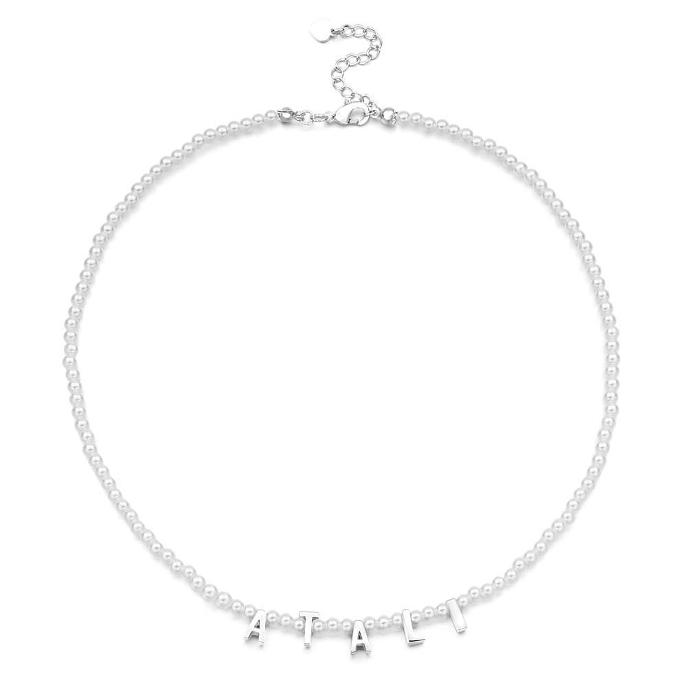 Personalized Pearl Necklace Custom Name Necklace Gift For Her - yournamenecklaceuk