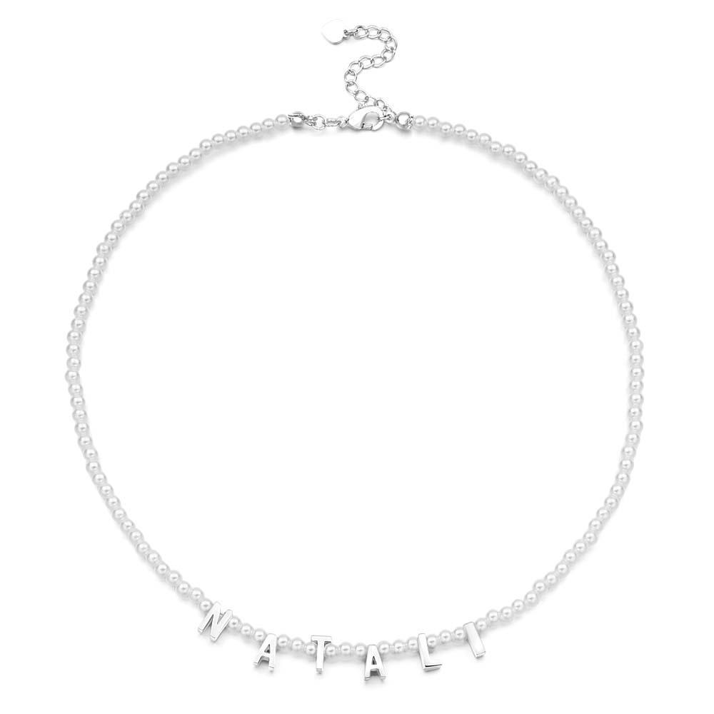 Personalized Pearl Necklace Custom Name Necklace Gift For Her - yournamenecklaceuk