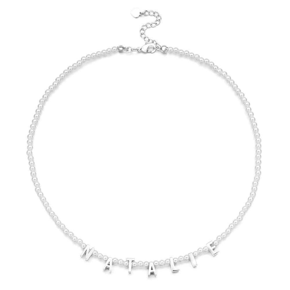 Personalized Pearl Necklace Custom Name Necklace Gift For Her - yournamenecklaceuk