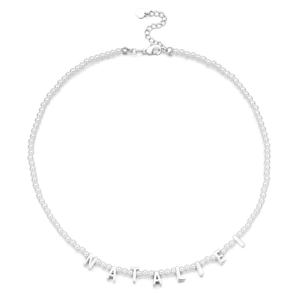 Personalized Pearl Necklace Custom Name Necklace Gift For Her - yournamenecklaceuk
