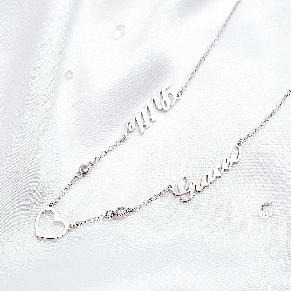 Personalized Lovers Heart Name Necklace Love Gift For Her - yournamenecklaceuk