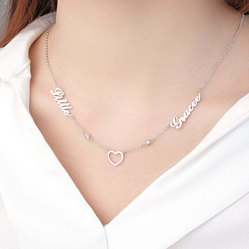Personalized Lovers Heart Name Necklace Love Gift For Her - yournamenecklaceuk