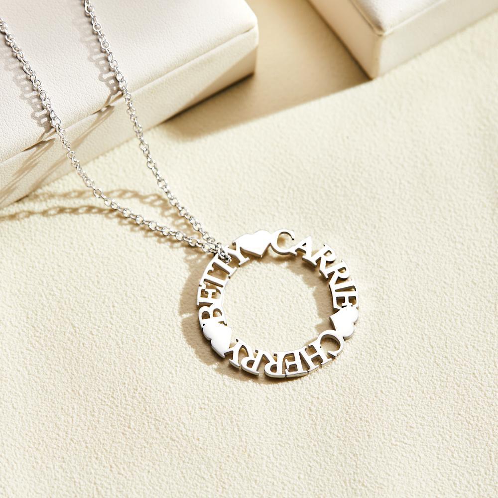 Custom Name Circle Necklace Personalized Elegant Round Necklace Jewelry Gifts - yournamenecklaceuk