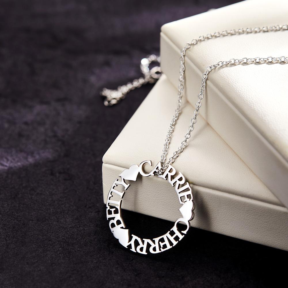 Custom Name Circle Necklace Personalized Elegant Round Necklace Jewelry Gifts - yournamenecklaceuk