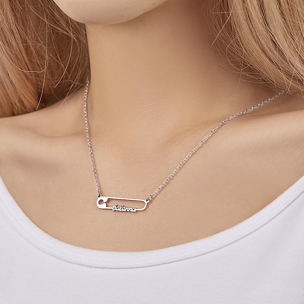 Clip Creative Cute Personalized Name Necklace Custom Women Pendant Necklace Birthday Gifts - yournamenecklaceuk