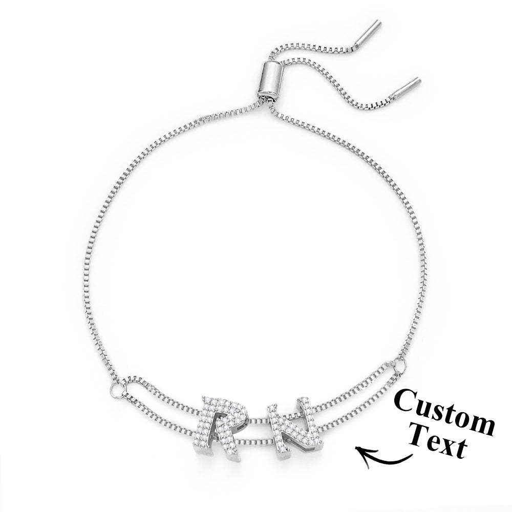 Custom Name Slider Bracelet Personalized Name Bracelet Gift for Her - yournamenecklaceuk