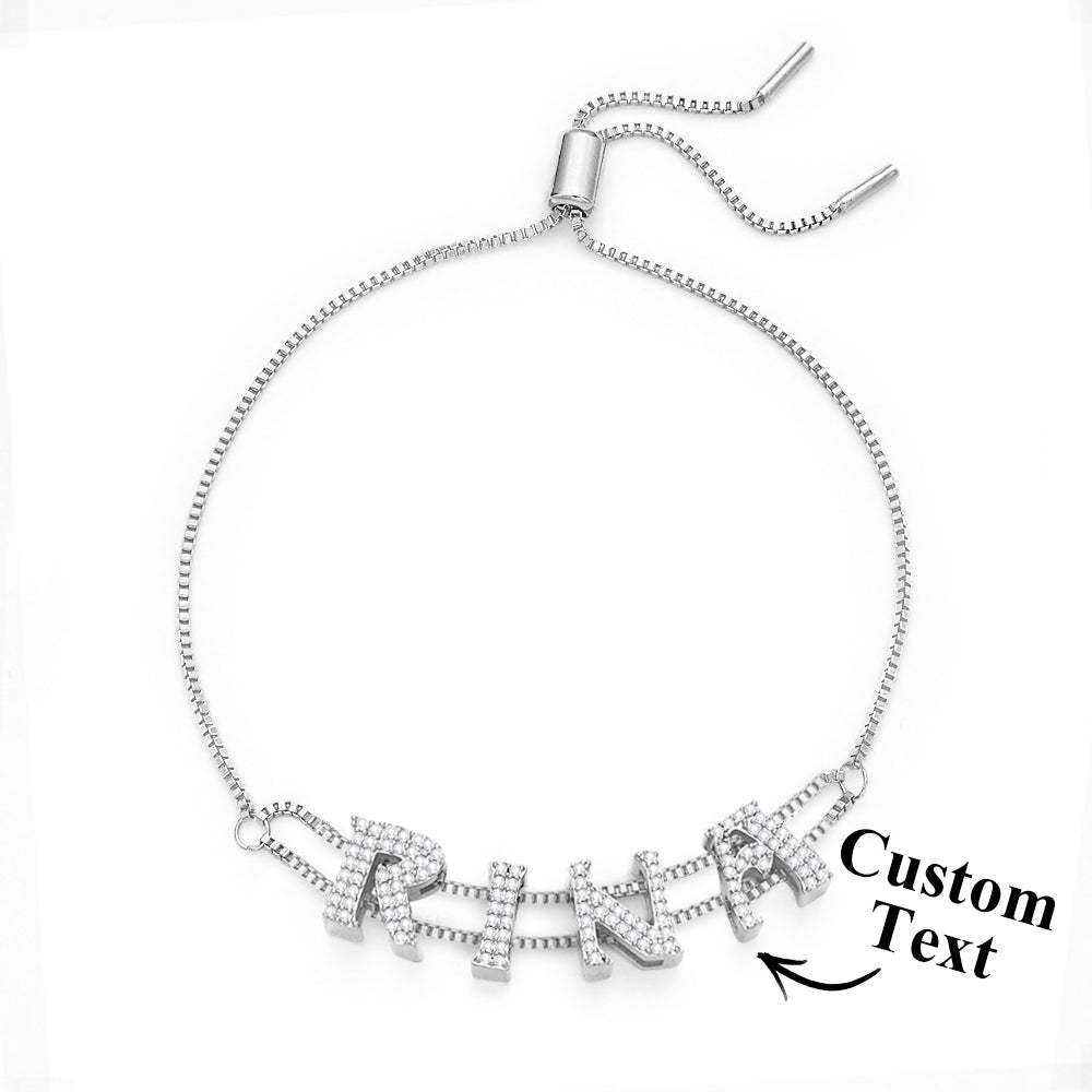 Custom Name Slider Bracelet Personalized Name Bracelet Gift for Her - yournamenecklaceuk