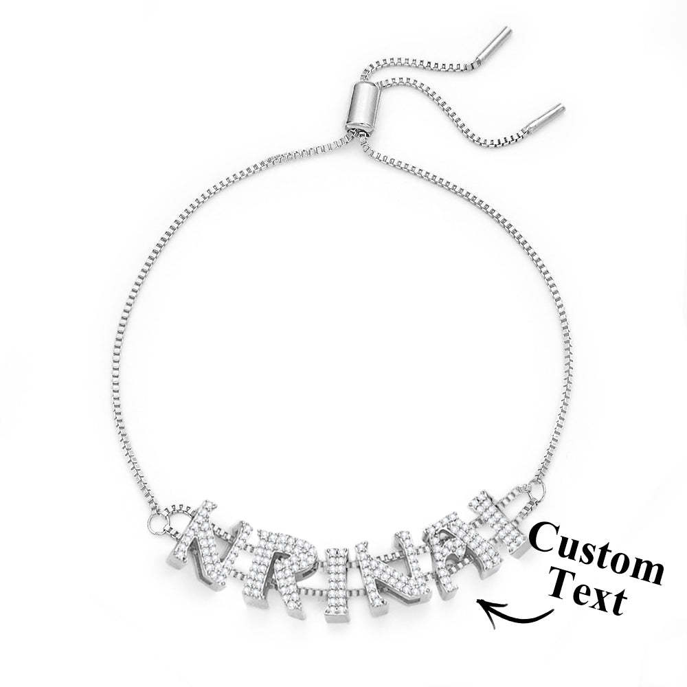 Custom Name Slider Bracelet Personalized Name Bracelet Gift for Her - yournamenecklaceuk
