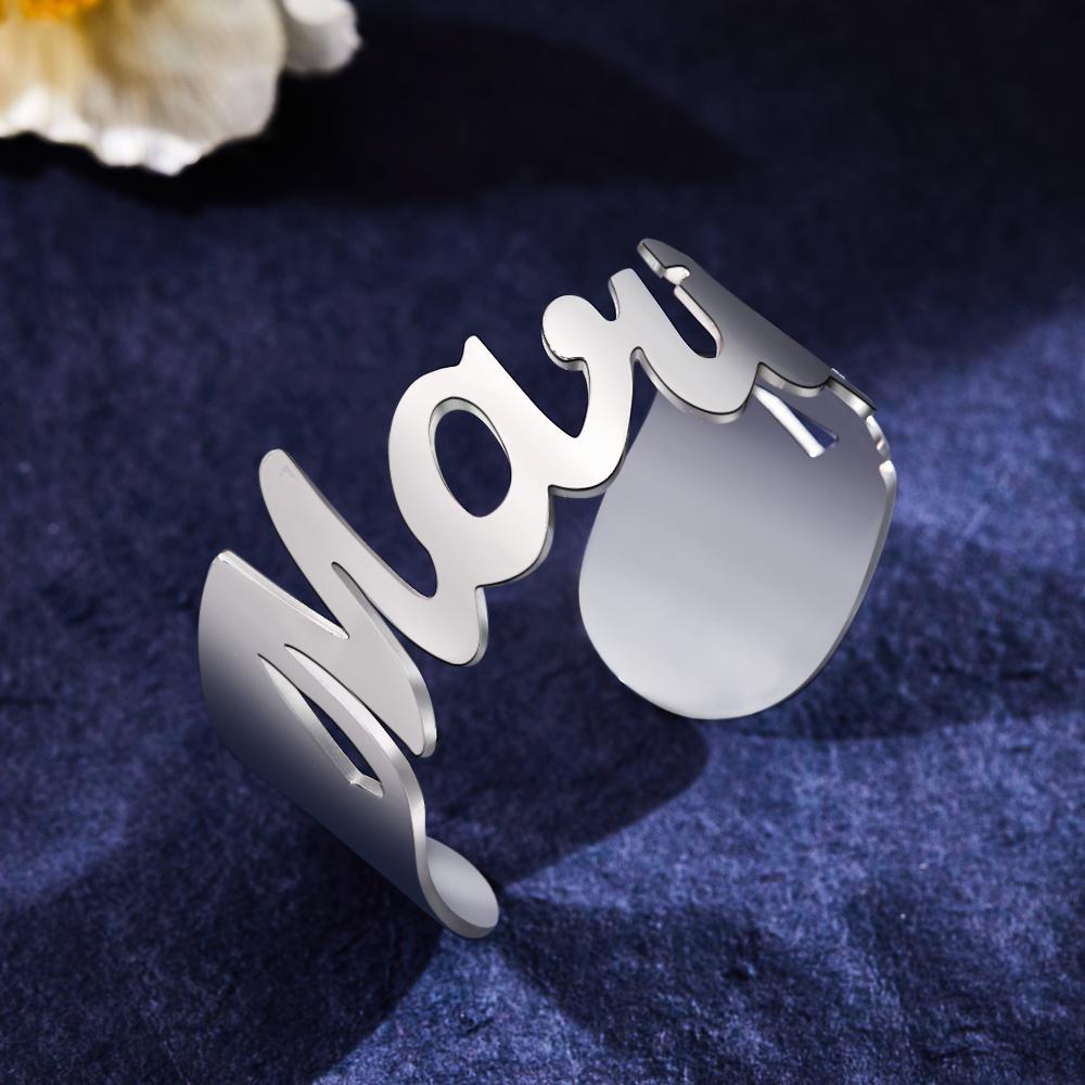 Custom Name Wide Open Bracelet Personalized Unique Bracelet For Women - yournamenecklaceuk