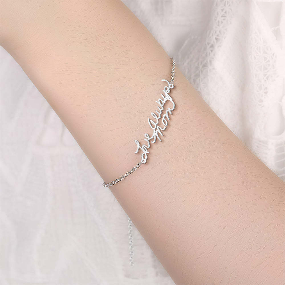 Personalized Photo Handwriting Bracelet Memorial Custom Keepsake Gift for Mom Girlfriend Family - yournamenecklaceuk