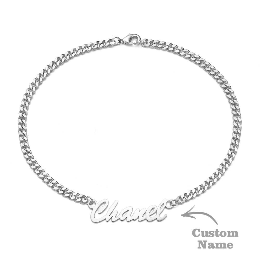 Thick Name Bracelet Personalized Your Name for Men Boys Women Heavy Curb Chain
