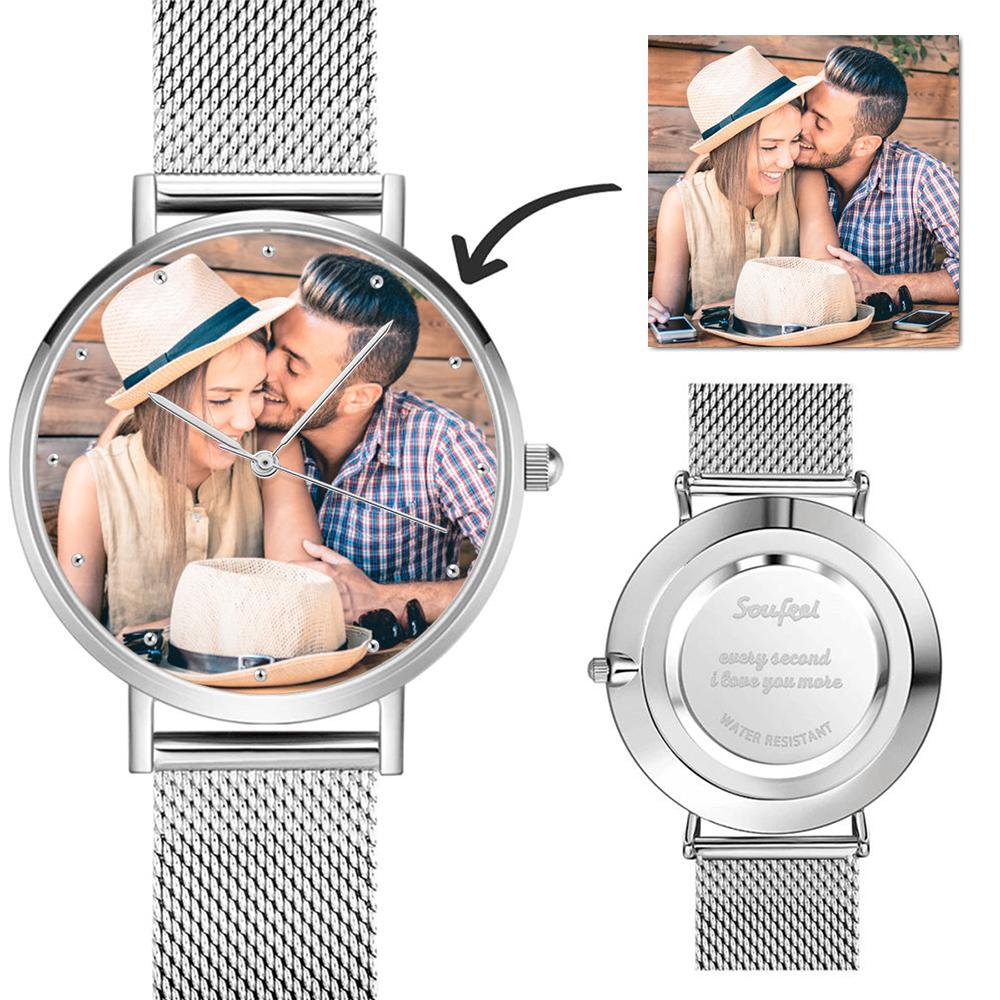 Photo Watch - Personalised Unisex Engraved Watch Bracelet For Love