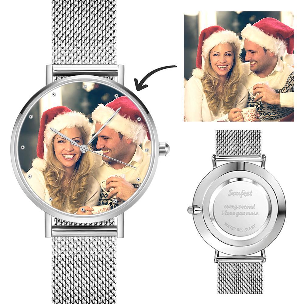 Photo Watch - Personalized Women's Engraved Watch Bracelet Wedding Gift For Her - yournamenecklaceuk