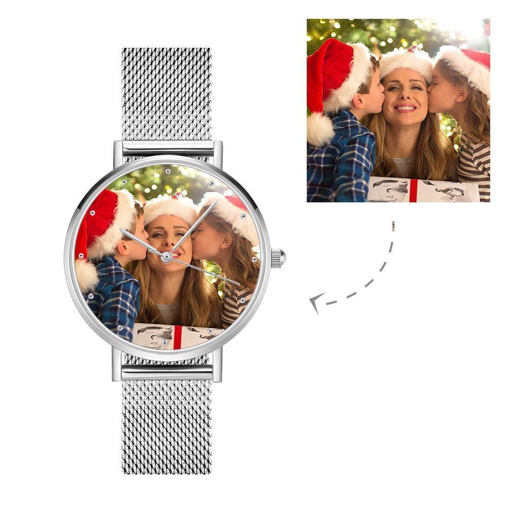 Women's Engraved Alloy Bracelet Photo Watch 36mm - yournamenecklaceuk