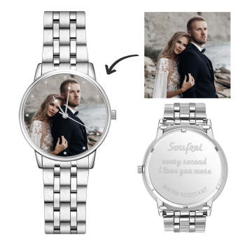 Custom Photo Watch - Personalized Engraved Watch Bracelet Wedding Gift For Her - yournamenecklaceuk