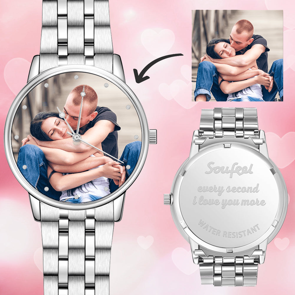 Photo Watch - Personalized Engraved Watch Bracelet Valentine's Day Gift