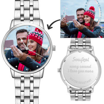 Custom Photo Watch - Personalized Engraved Watch Bracelet Wedding Gift For Her - yournamenecklaceuk