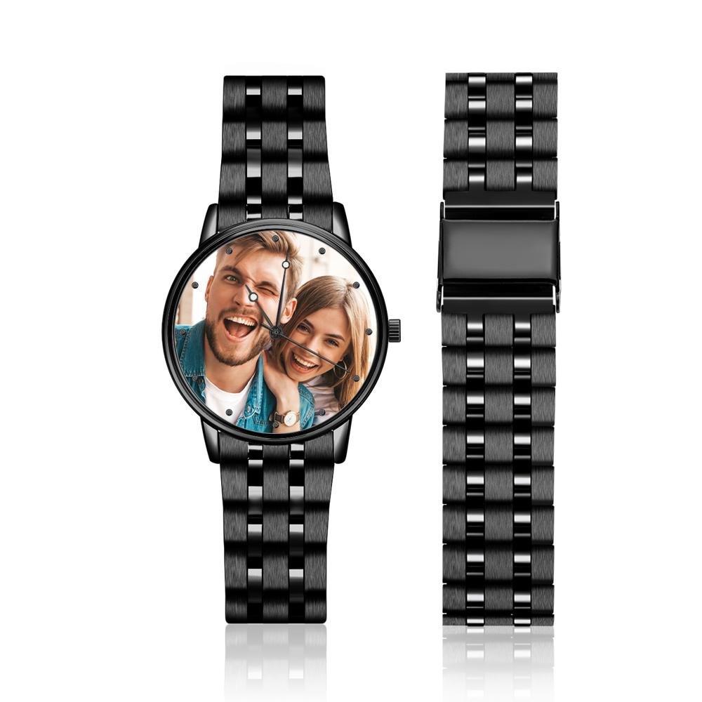 Custom Photo Watch Personalized Alloy Engraved Watch Wedding Gift For Your Husband